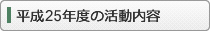 平成25年度の活動内容
